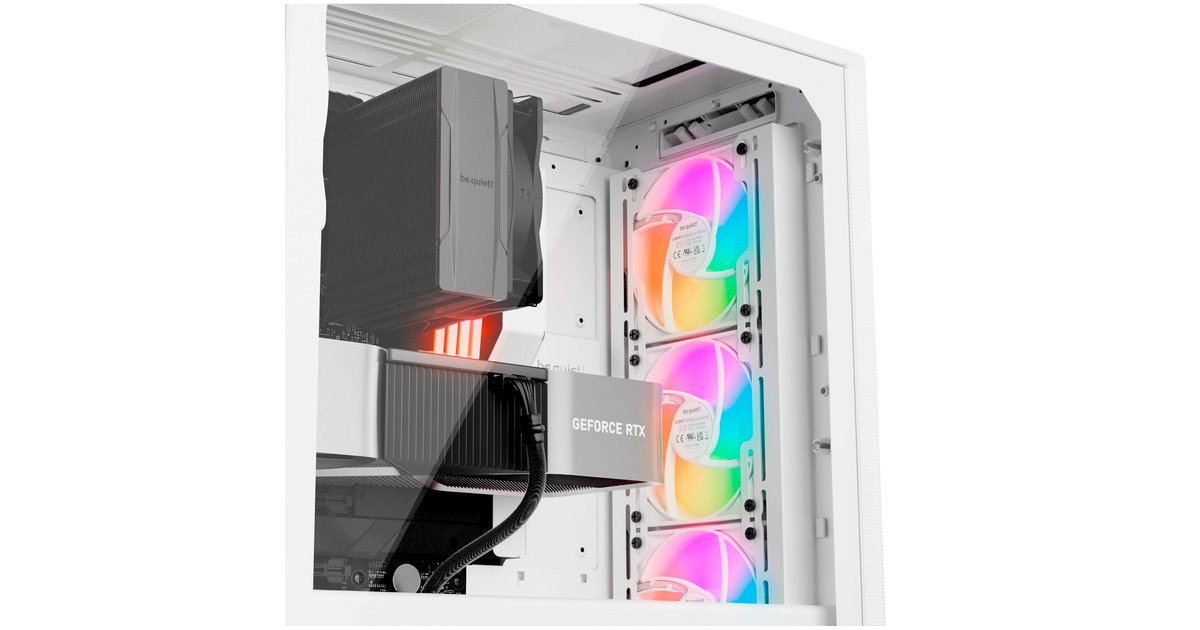 be quiet!PURE BASE 501 LX midi tower behuizing  (Wit | 2x USB-A | 1x USB-C | RGB | Tempered Glass)