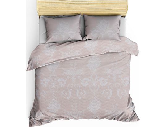 CONCEPT1 - Parure de lit housse de couette Kraliçe 240x220cm matelassée + 2 taies 60x60 blanc