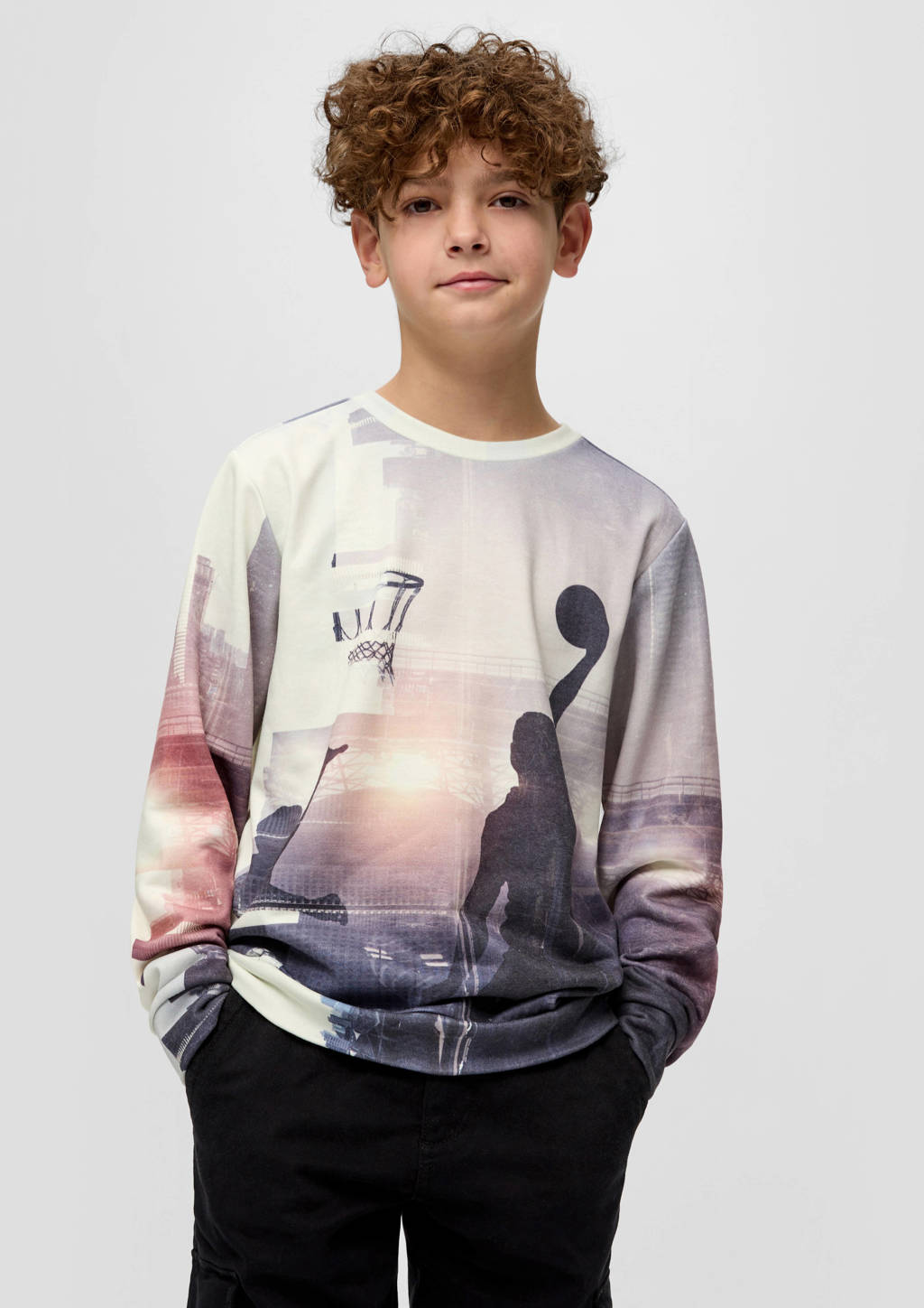 s.Oliver sweater met all over print ecru