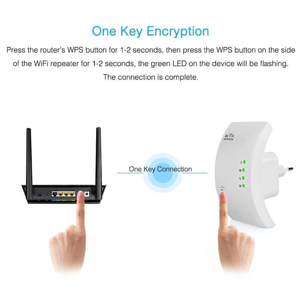 Trådløs Wi-Fi Repeater - Hvit