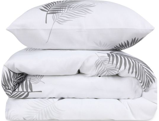 CONCEPT1 - Parure de lit housse de couette Palma 240x220cm + 2 taies 60x60 gris