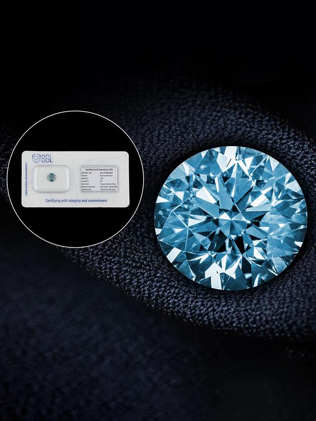 Investment-Brillant, Blau, ca. 1,0 ct.