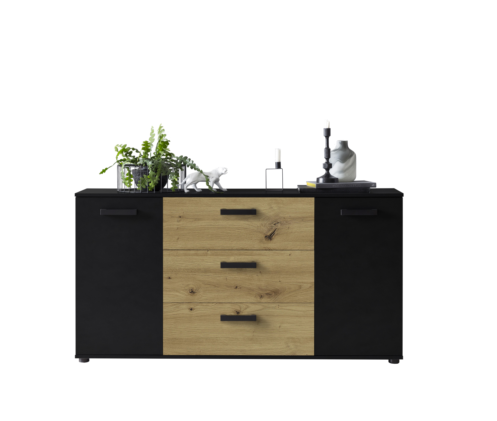 Sideboard DUO 084 - Artisan Eiche - schwarz - 150 cm