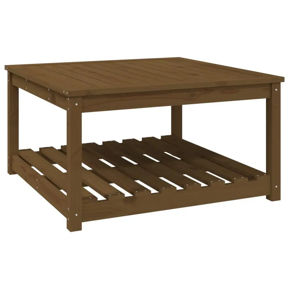 vidaXL - Tuintafel met opbergruimte - Honingbruin - Grenenhout - 82,5x82,5x45 cm