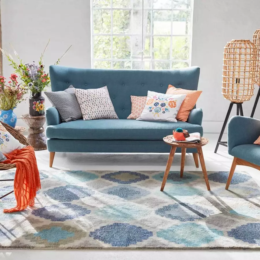 Esprit Kurzflorteppich Nilas Haute Kelim blau