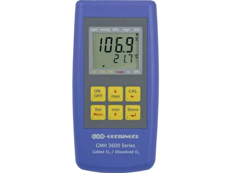 Greisinger GMH 3611-L04 Iltmåleapparat Ilt-koncentration, Ilt-mætning, Tryk