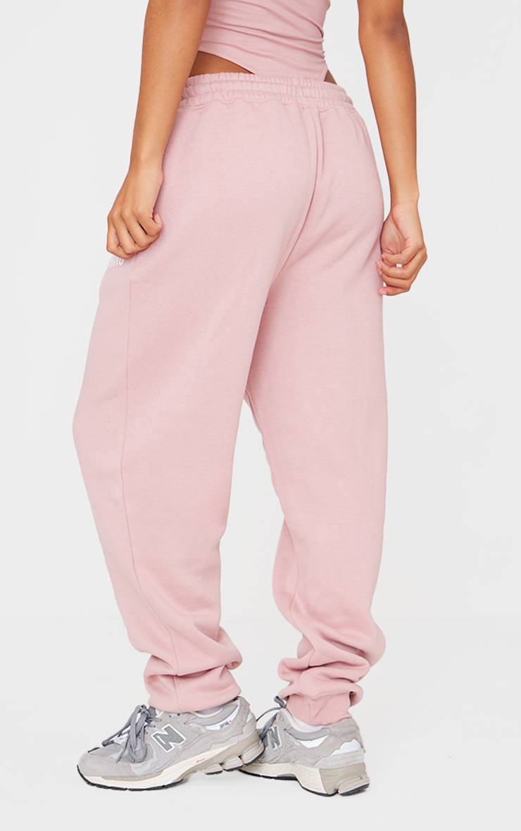 Rose Clair Prettylittlething Joggers Taille Haute Avec Revers