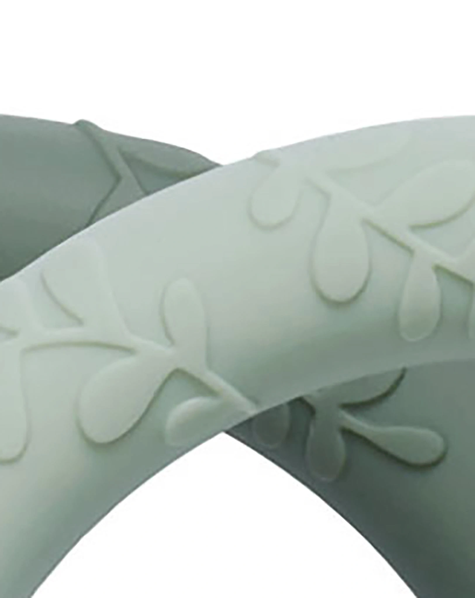 Silikon-Beißring LEAVES 2er-Set in sage cream