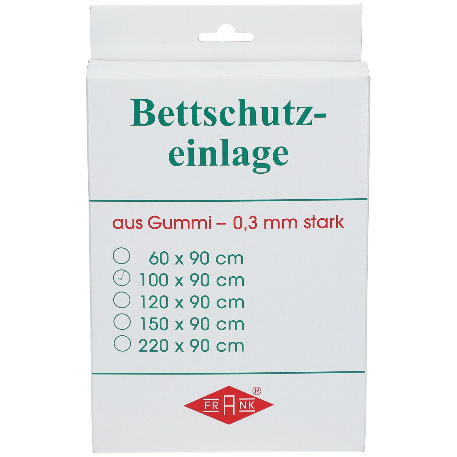Bettschutzeinlage Gummi 90 cm x 100 cm
