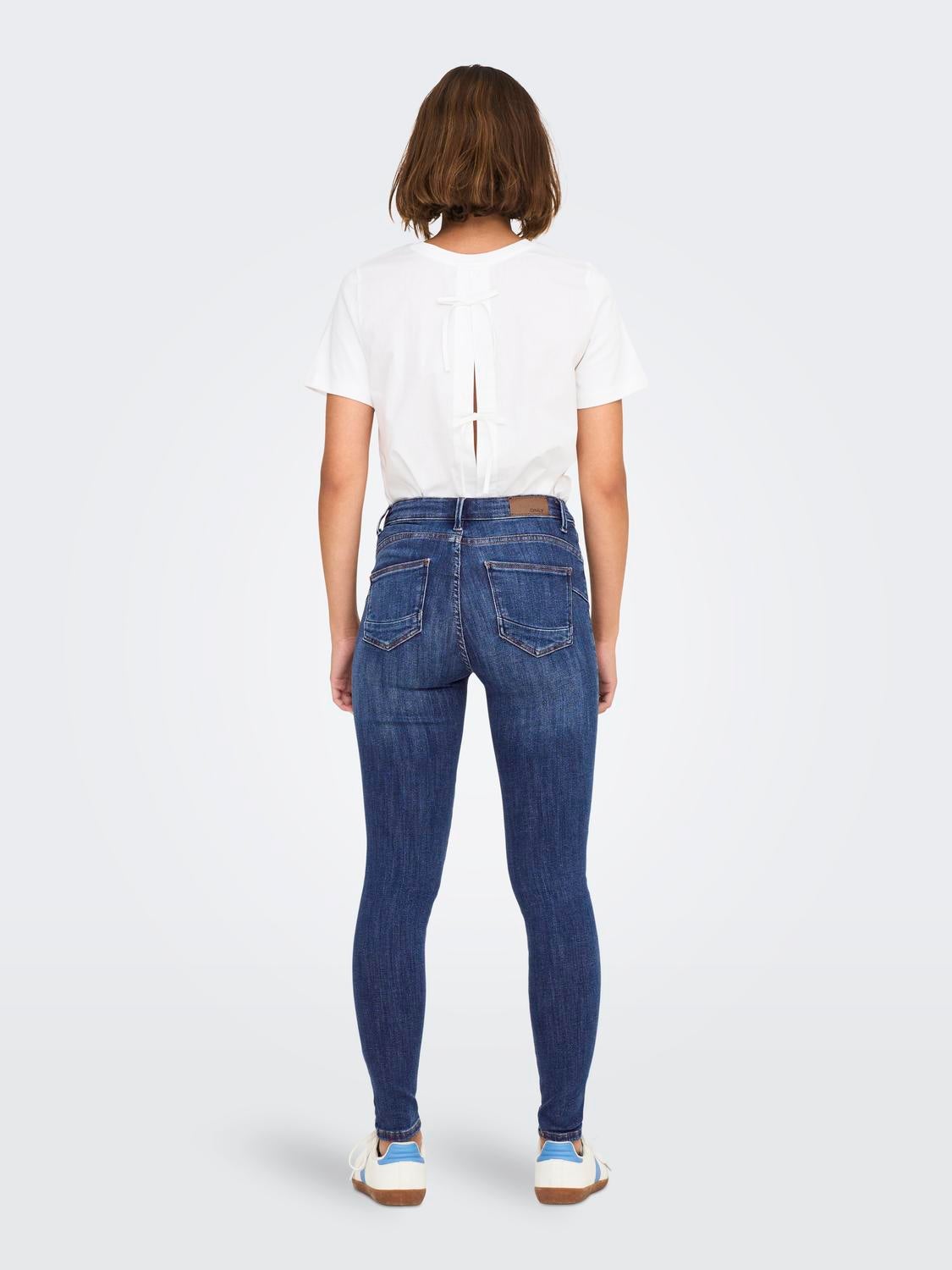 ONLPOWER Mittlere Taille Skinny Fit Jeans Dark Blue Denim