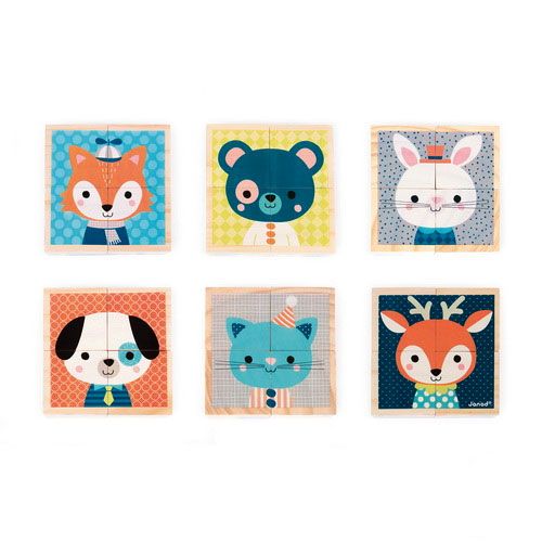 Janod blokpuzzel dieren - 4st