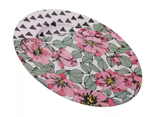 Assiette en métal multicolore d33x1,5h