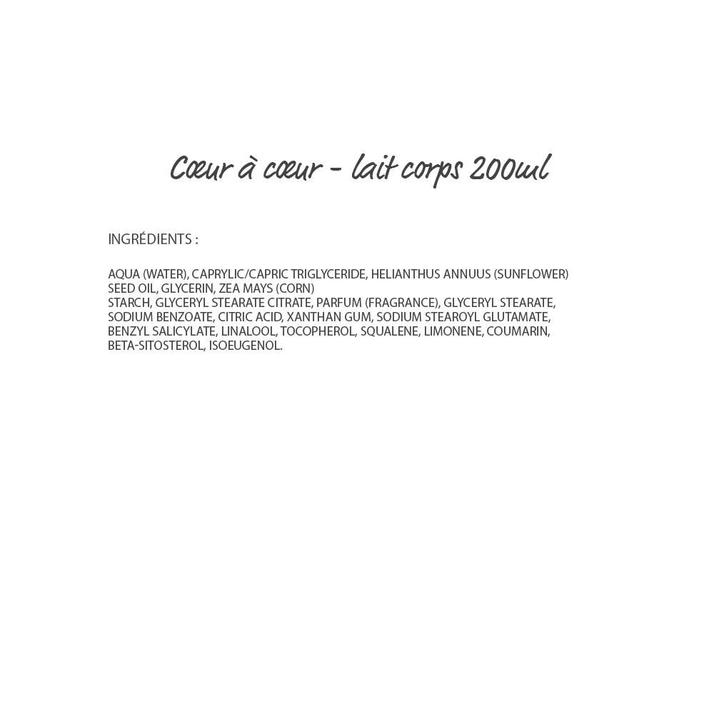 Cœur à cœur Lait corps 200ml