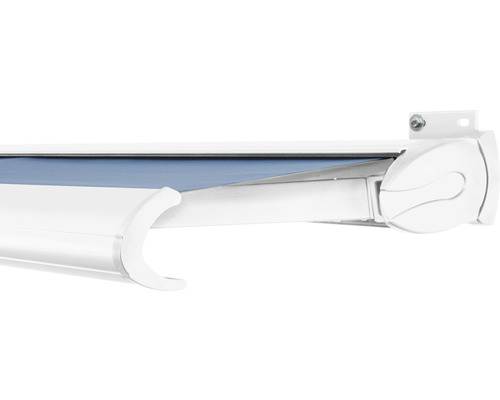 SOLUNA cassettescherm Exclusiv 2x1,5 doekdesign 8204 frame RAL 9010 verkeerswit aandrijving rechts incl. motor en wandschakelaar