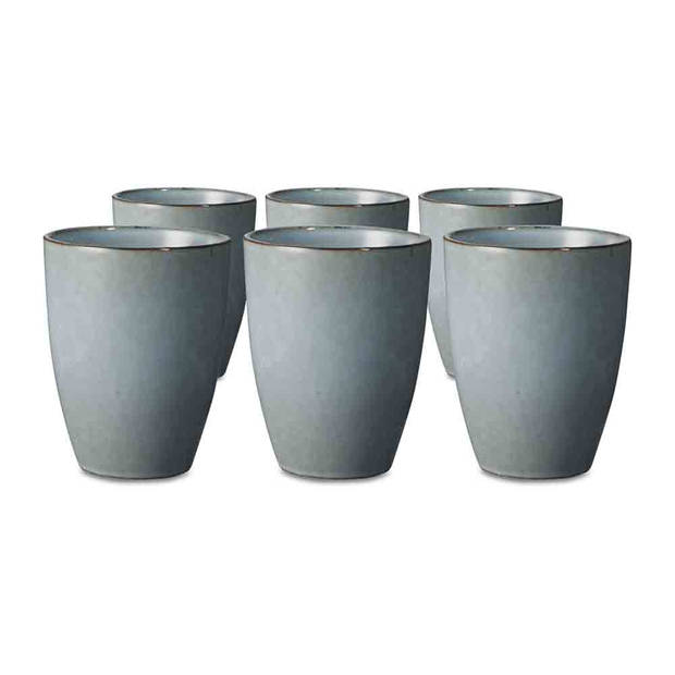 Blokker Ottawa mok - zonder oor - 30 cl - grijsblauw - 6 stuks