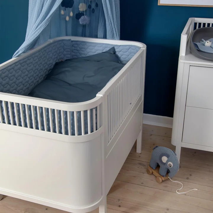 Sebra - Baby-Bettnestchen, quadratisch abgesteppt / jetty beige