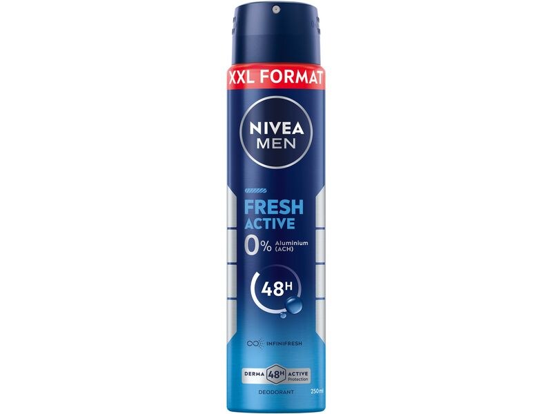 NIVEA MEN Deo Spray Fresh Active XXL 250 ml Deo bekämpft geruchsverursachende Bakterien aktiv