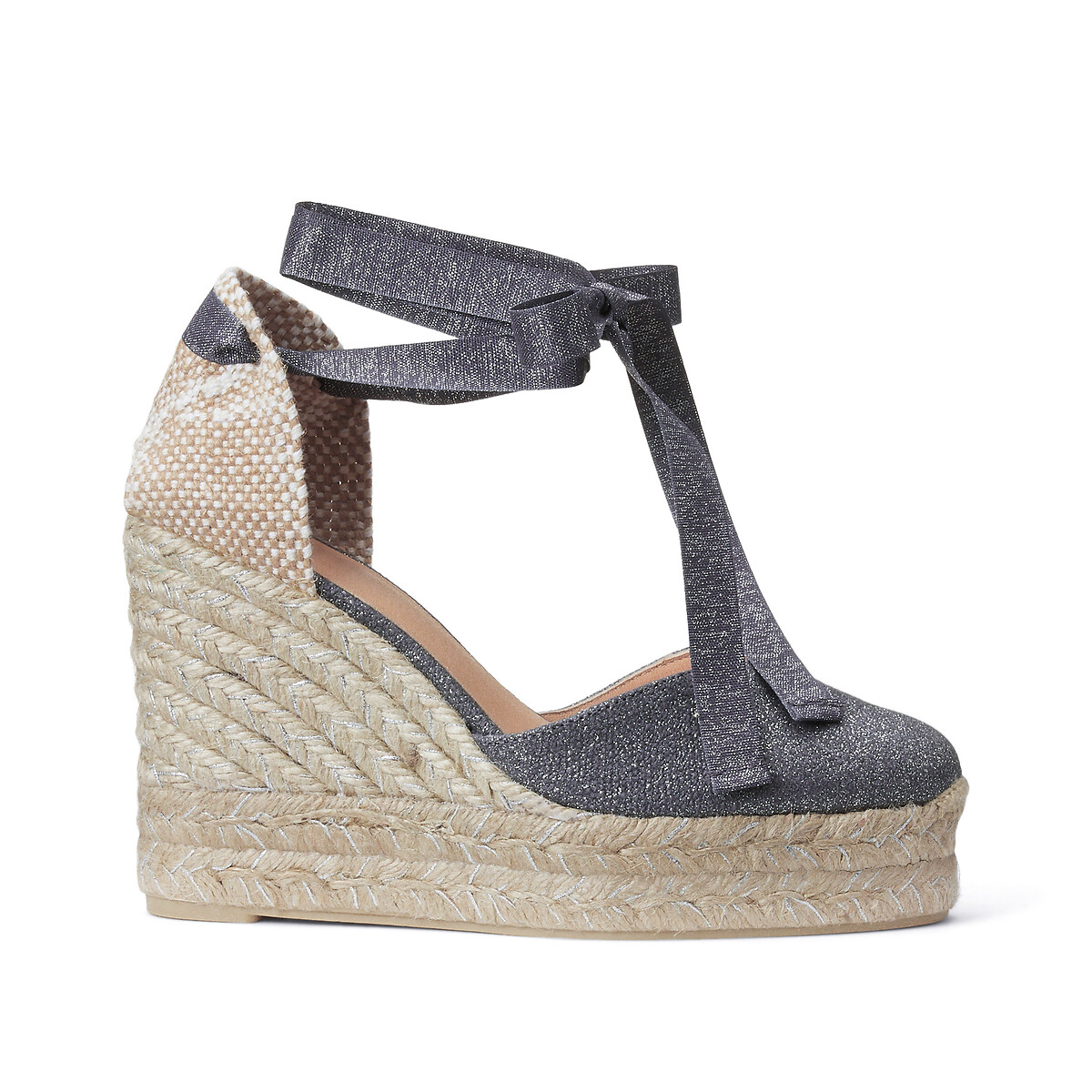 CASTANER<br>Espadrilles de plataforma em tecido iridescente, Chiara