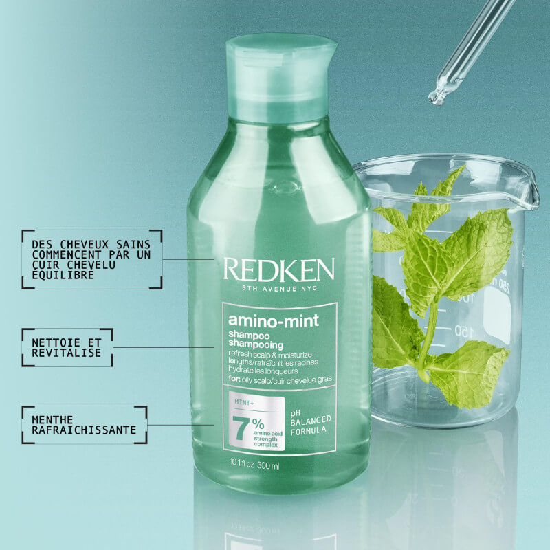 Shampooing cheveux gras & pointes sèches Amino Mint Redken 300ML