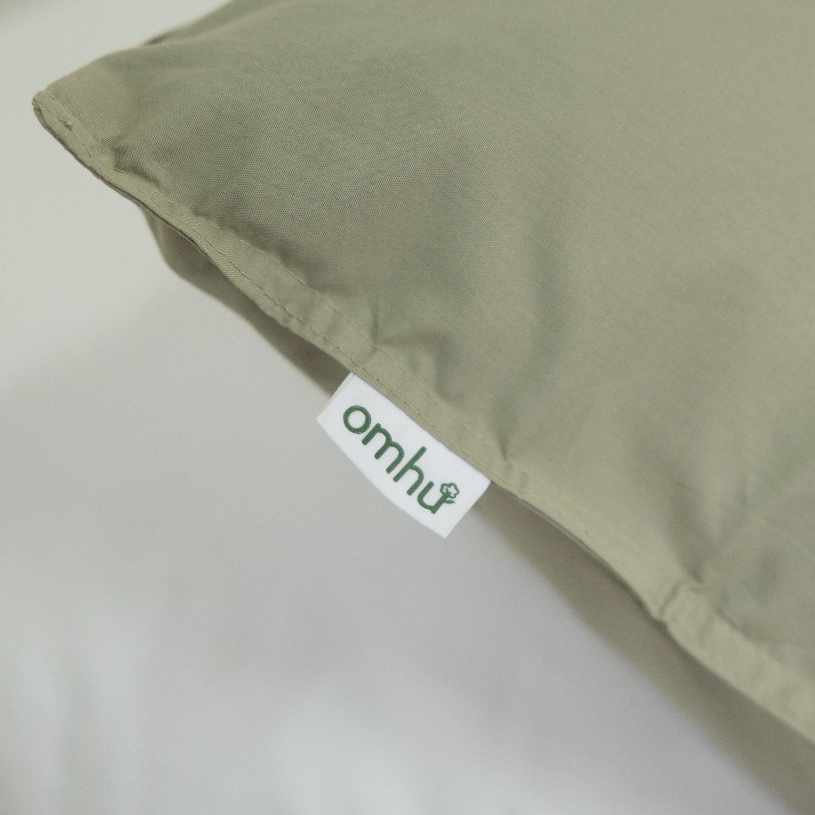 Omhu  Percale sengetøj - Dusty Green
