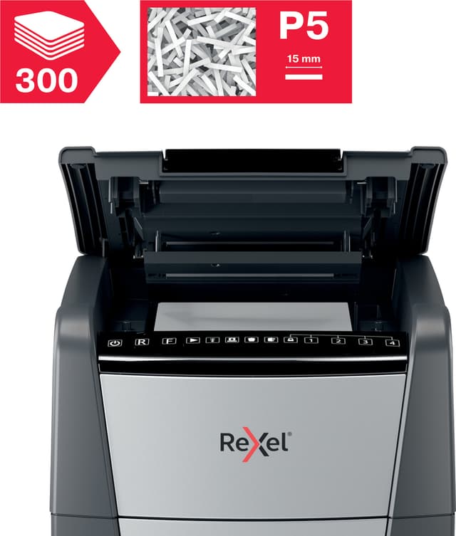 Rexel Optimum AutoFeed+ 300M mikroskåret makulator