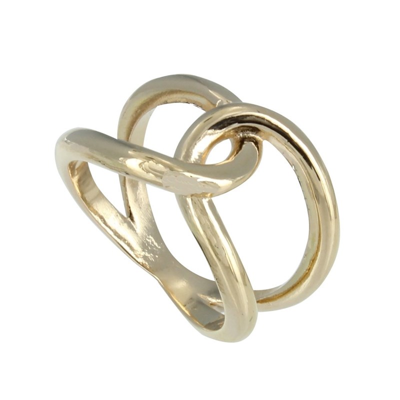 Bague Plaqué Or Deux Gouttes Entrelacées