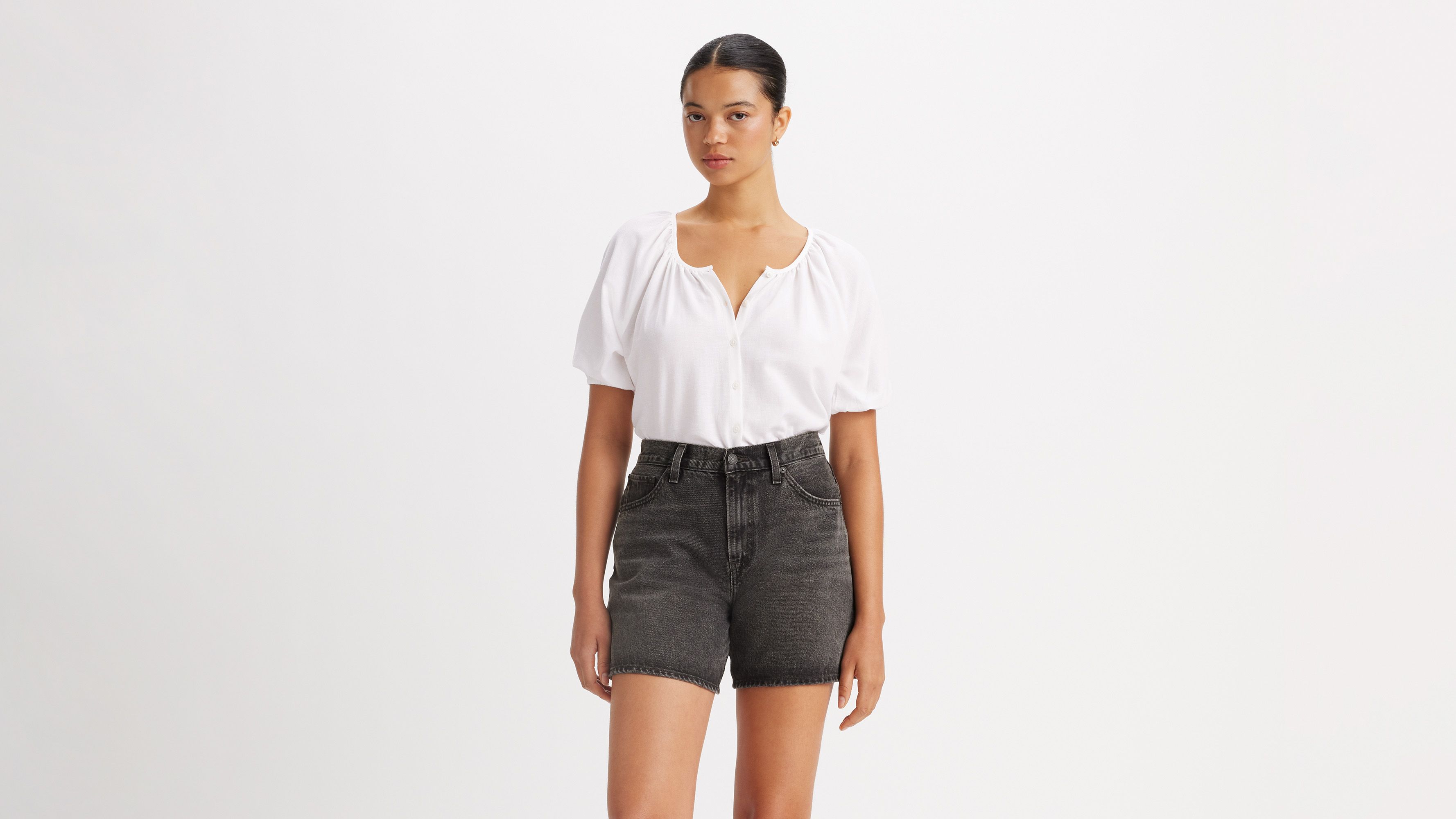Blouse en lin Leanne - Bright White - Blanc