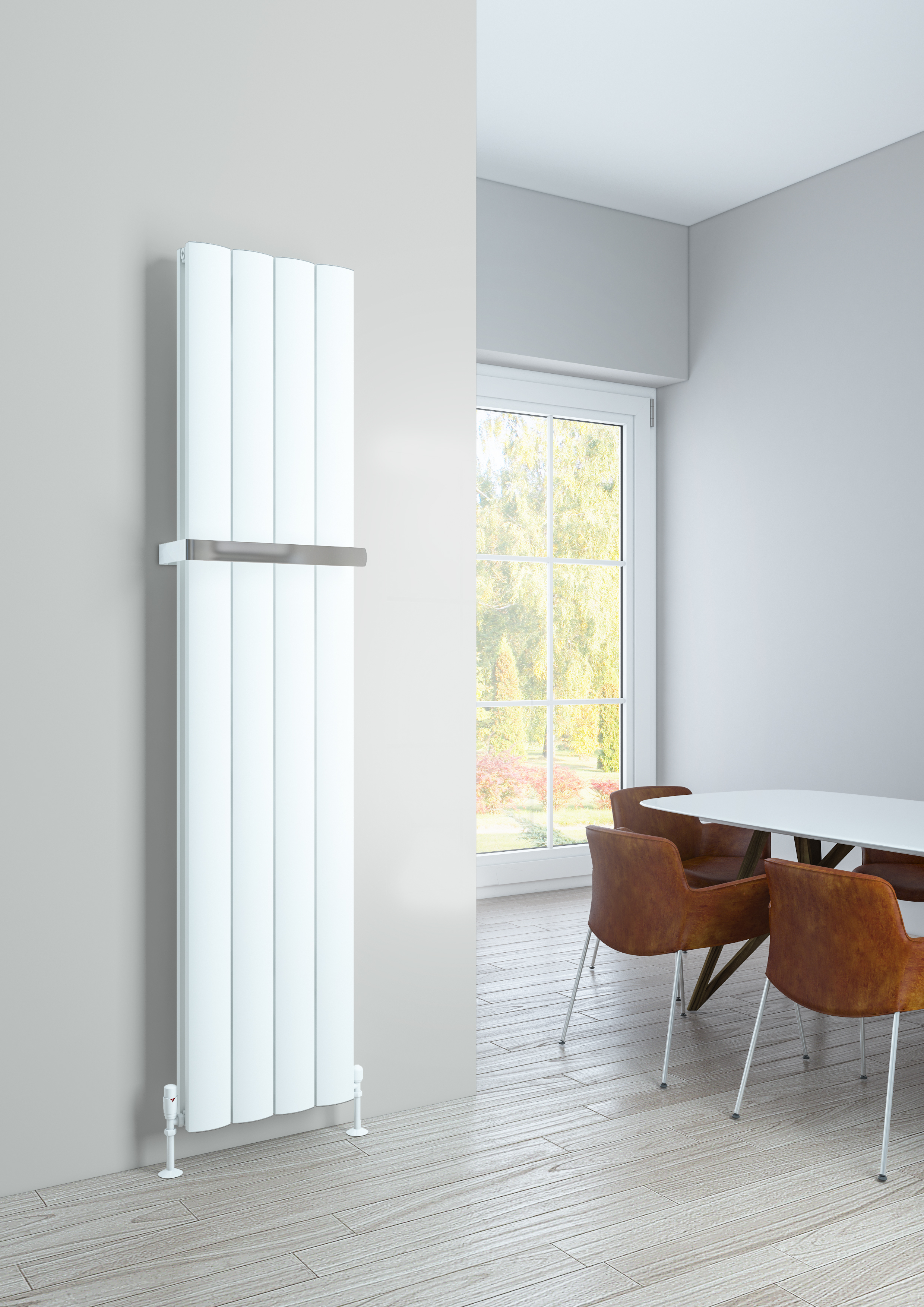 Eastbrook Guardia handdoekbeugel verticale radiator 28cm chroom