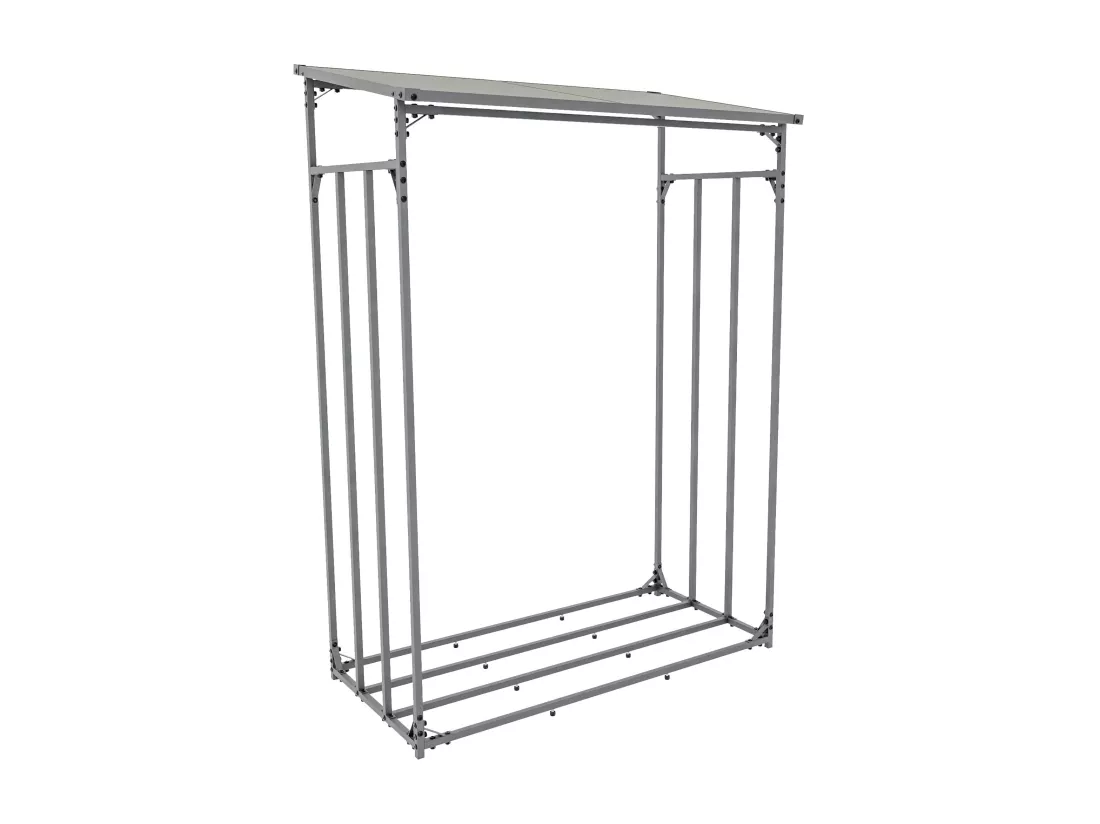 Etagère bois de cheminée - Métal - 130 x 70 x 185cm - Anthracite - Ruston