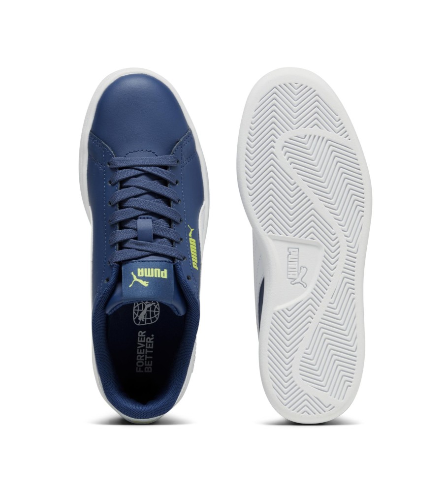 Tênis Puma Smash 3.0 de couro azul-marinho