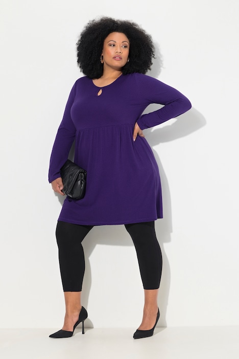 Longshirt, Jacquard, A-Linie, Rundhals, Langarm