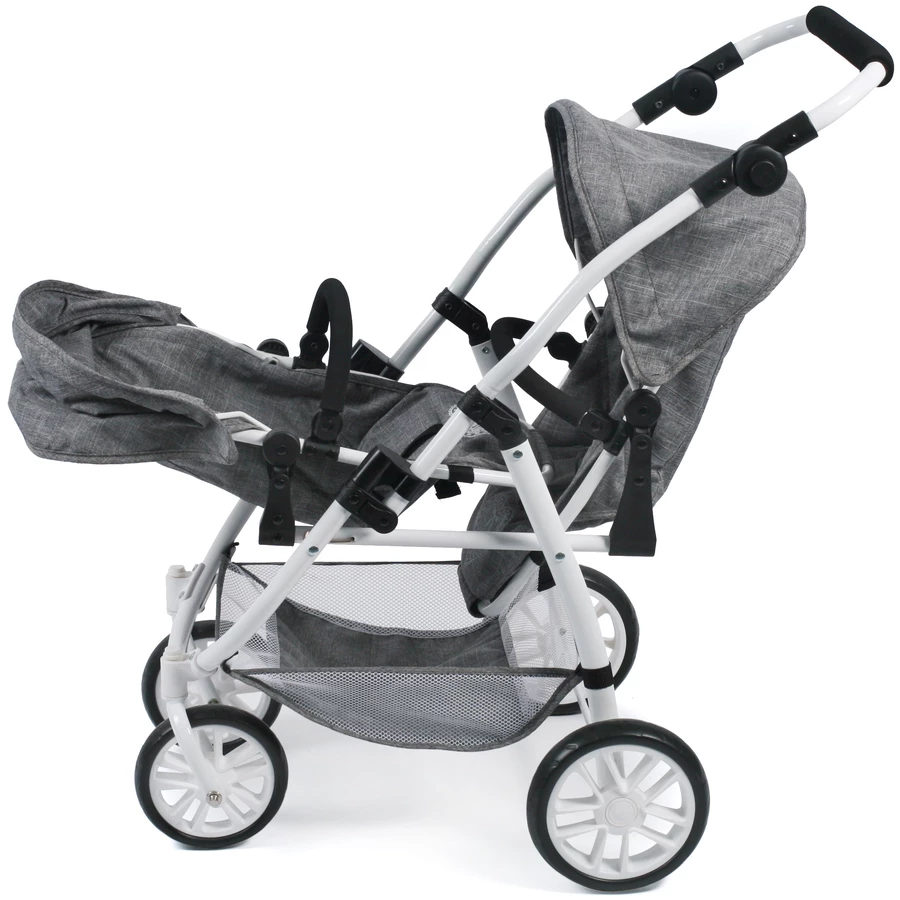BAYER CHIC 2000 Tandem-Buggy VARIO für Puppen, Jeans grey