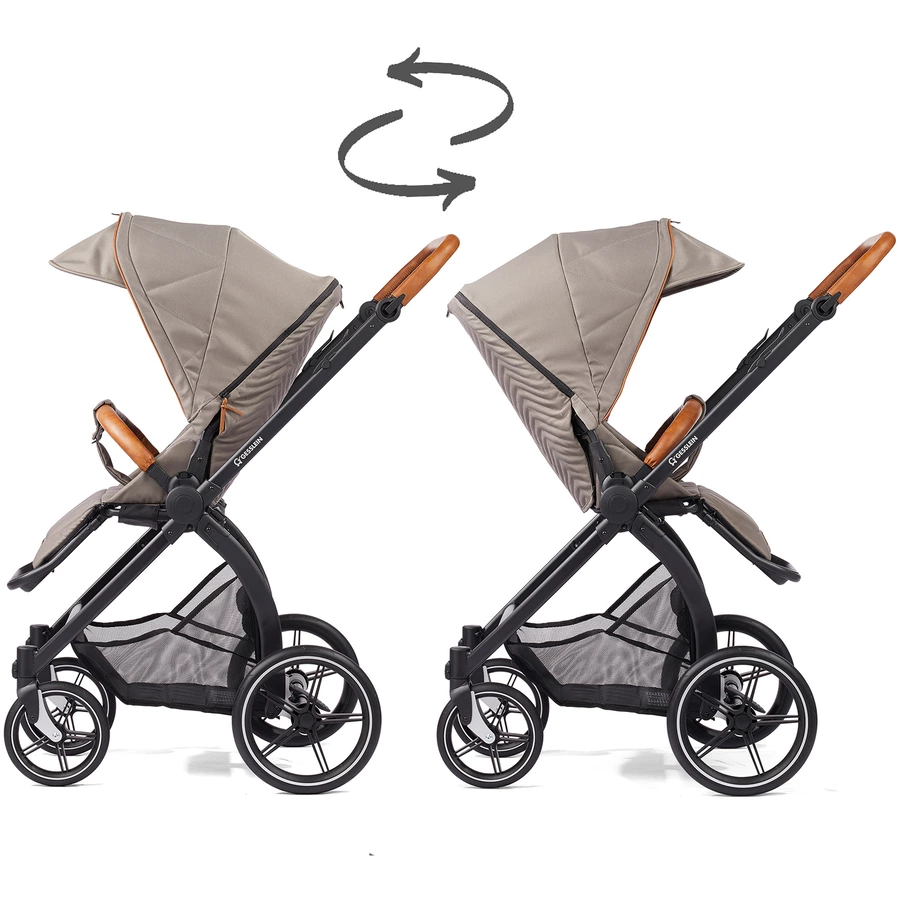 GESSLEIN Kombikinderwagen FX4 Soft+ Style Babywannen Set taupe