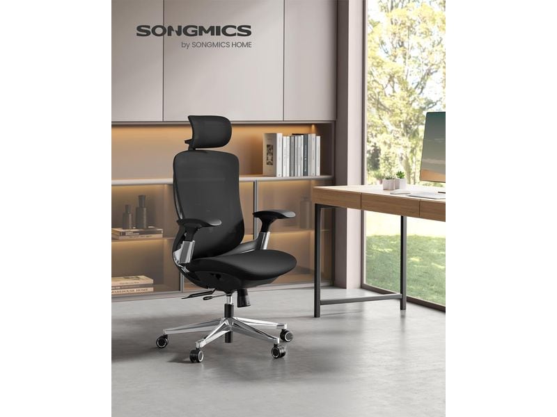 Songmics Bürostuhl mit Armlehnen und Fusskreuz Bequemer und robuster Schreibtischstuhl
