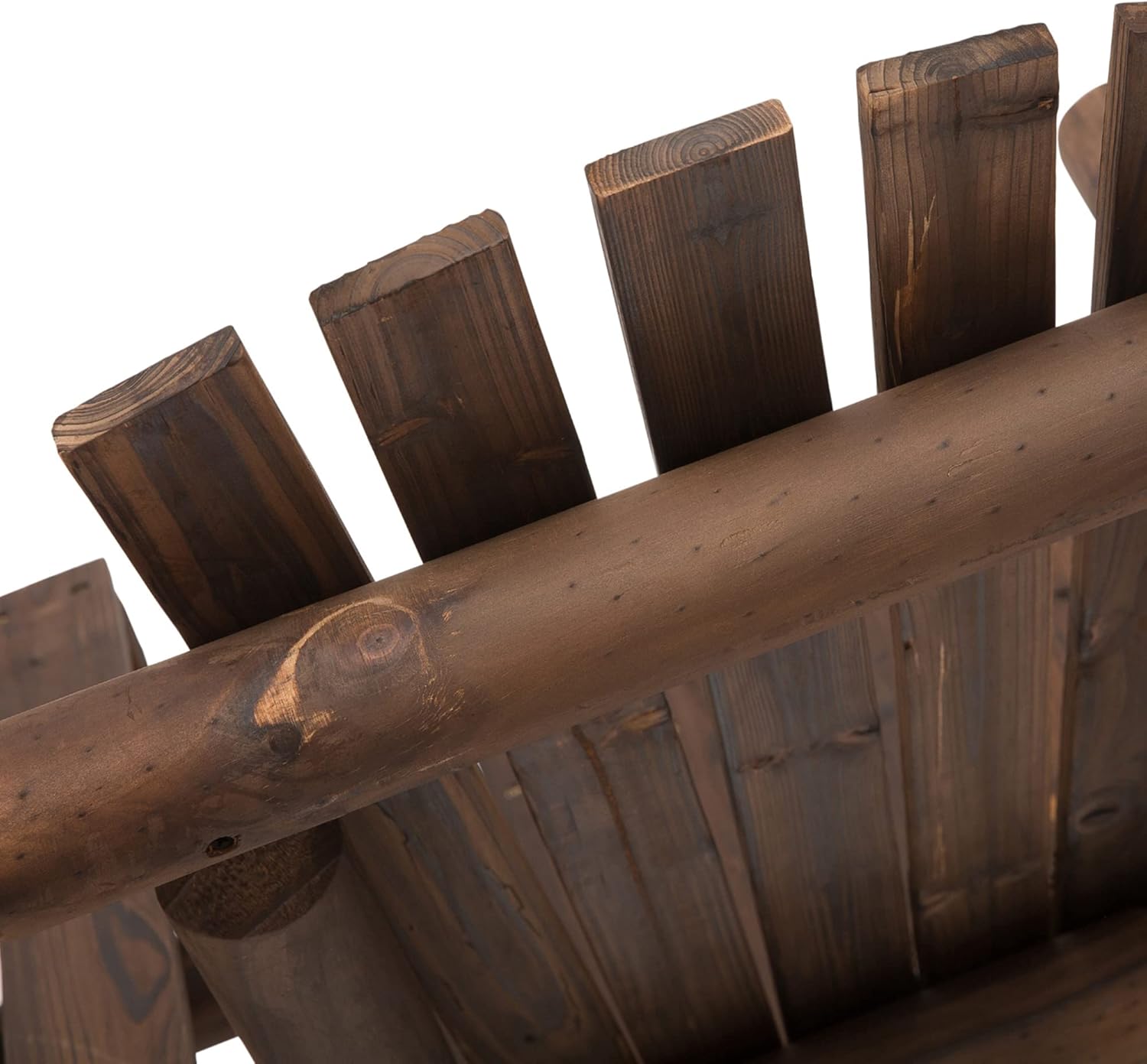 Outsunny Gartenbank mit Tisch, Gartenmöbel, Sitzbank, 2 Stühle, Massivholz, Braun, 157 x 88 x 103 cm