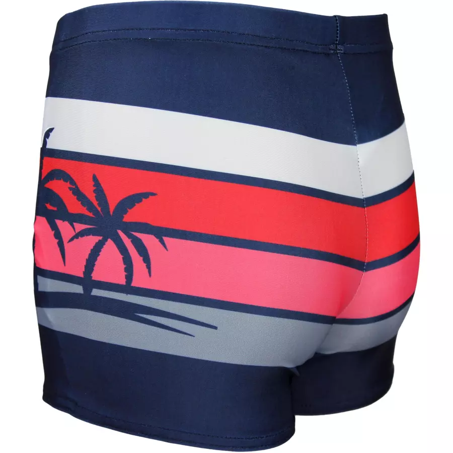 Aquarti Jungen Badehose Gestreift mit Motiven rot