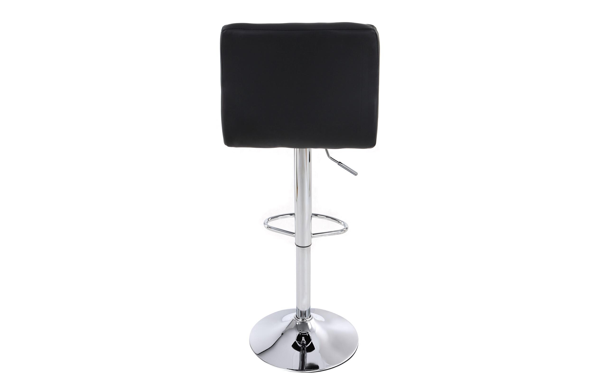 Barhocker höhenverstellbar, Kunstleder, Schwarz, 2er Set<br>Barstuhl mit Steppung