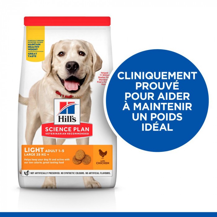 HILL'S Science Plan Light Large Adult au Poulet - Croquettes pour chien