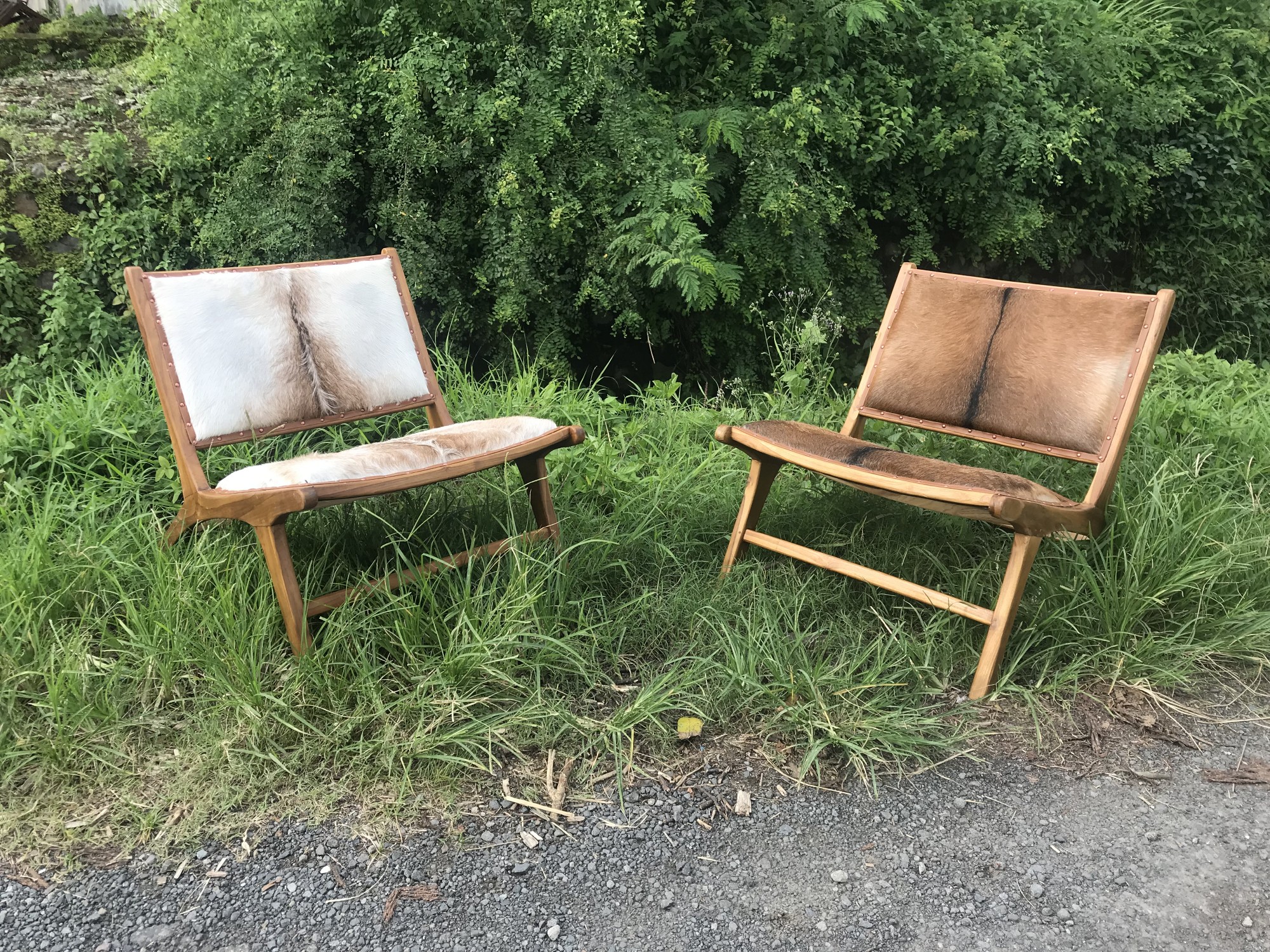 Lounge Stuhl 'Harare', weiß, braun, beige, T 80 cm, B 66 cm, H 69 cm von fischer's lagerhaus