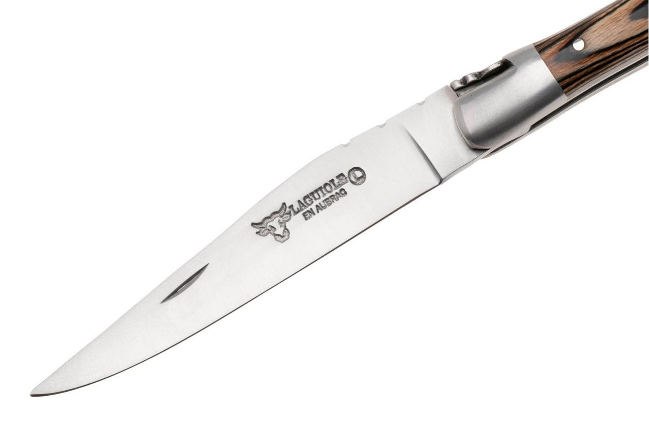Laguiole en Aubrac Brown Pakkawood, Matt Bolsters, zakmes, 10 cm