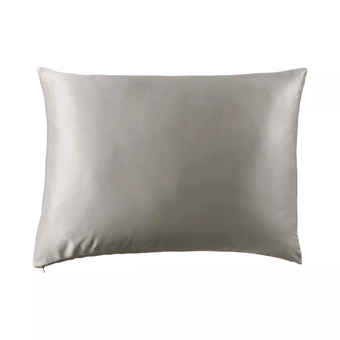 Taie d'oreiller rectangulaire soie de mûrier (50 x 70 cm) Mizuki Gris clair