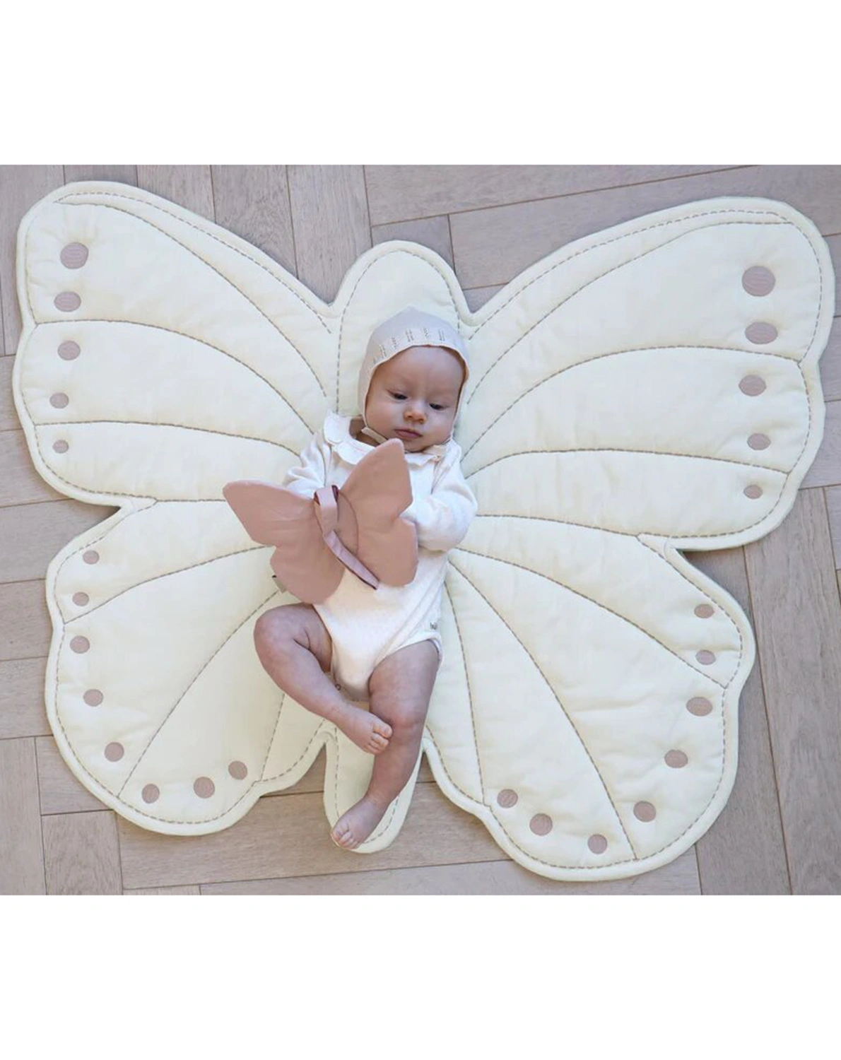 Spielmatte SCHMETTERLING (85x100) in creme