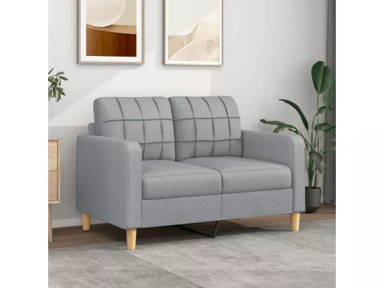 Canapé à 2 places Gris clair 120 cm Tissu