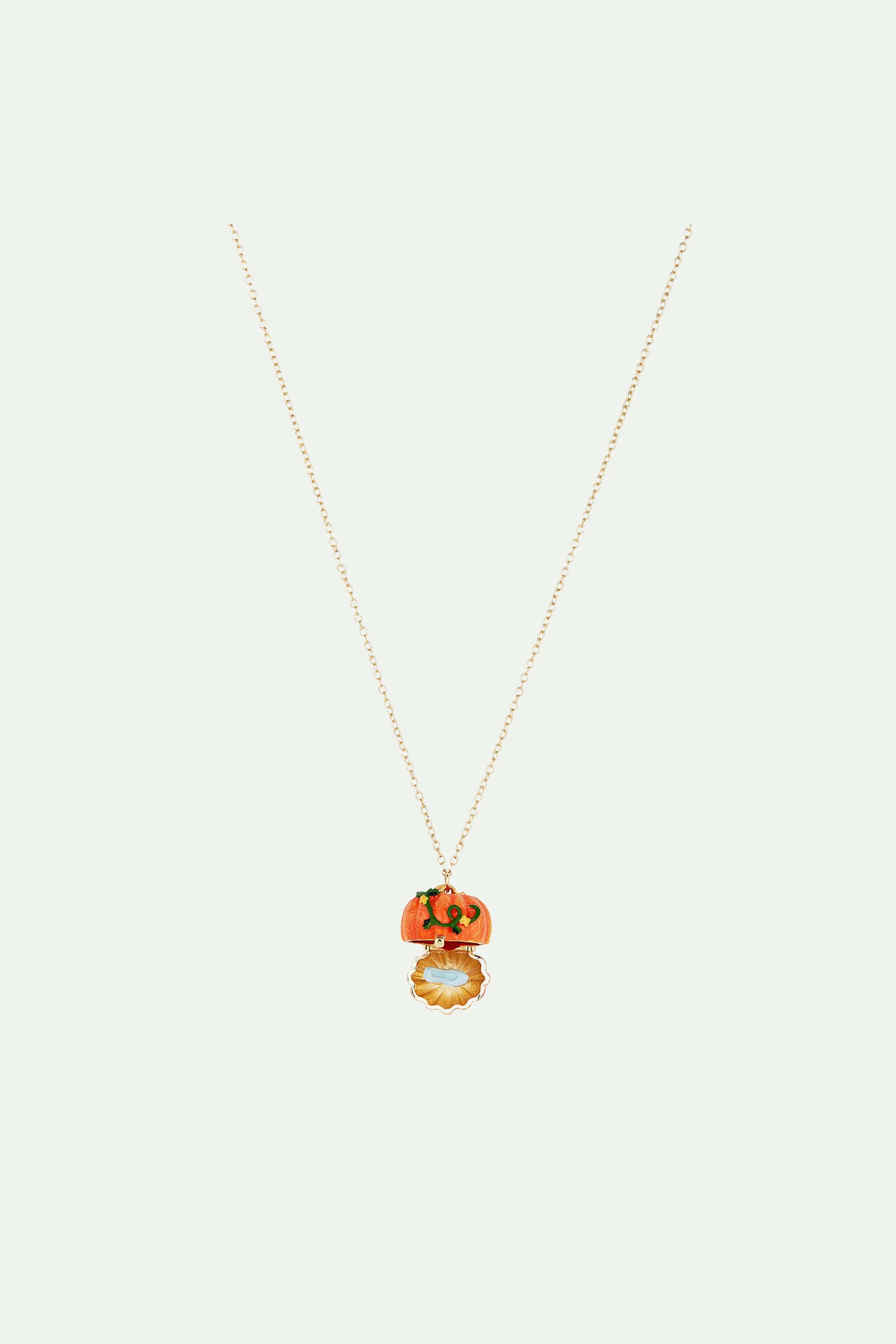 Collier secret citrouille et soulier | Orange