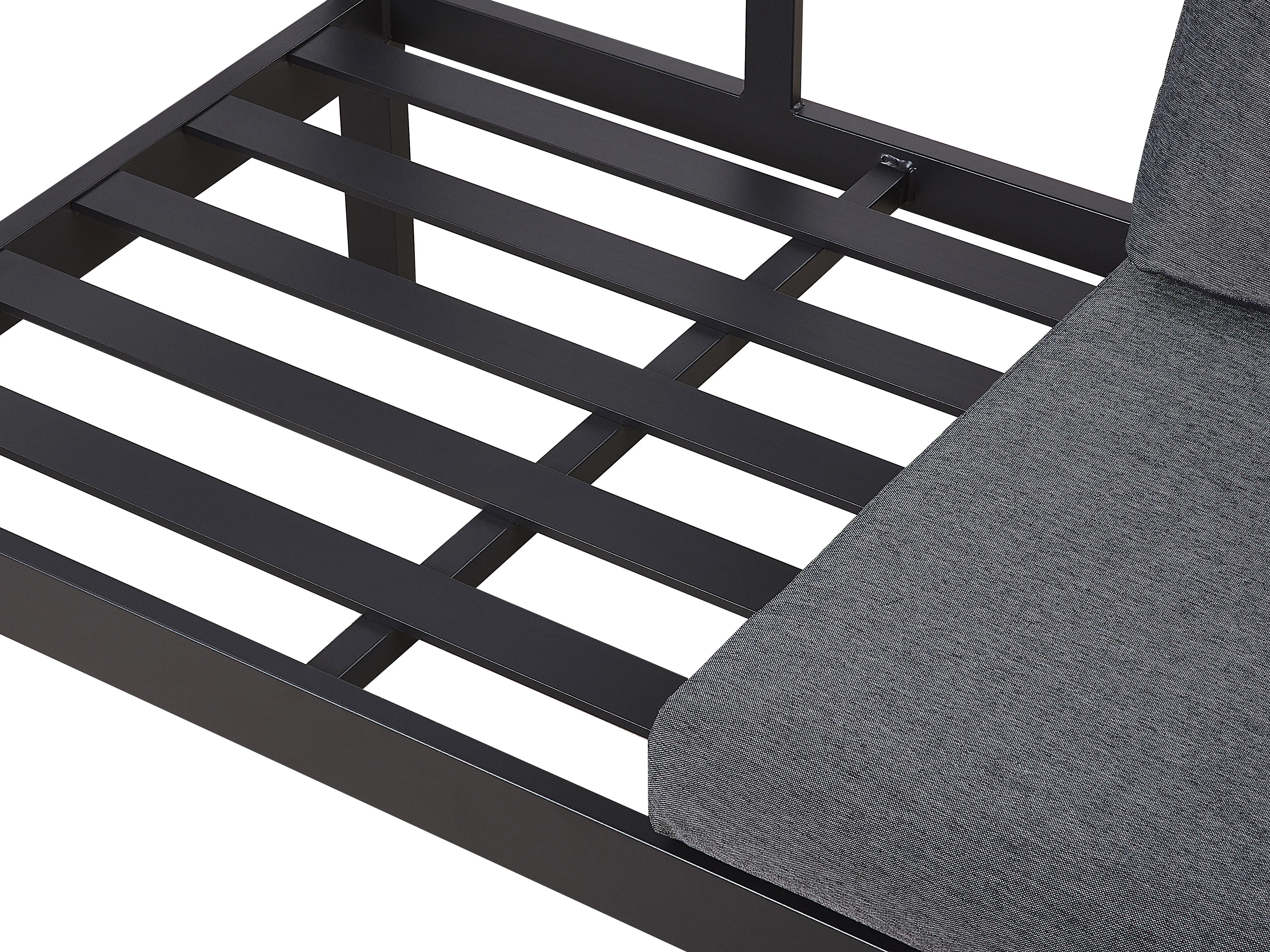 Tuin hoekloungeset met tafel 5-zits MESSINA linkszijdig Metaal Zwart