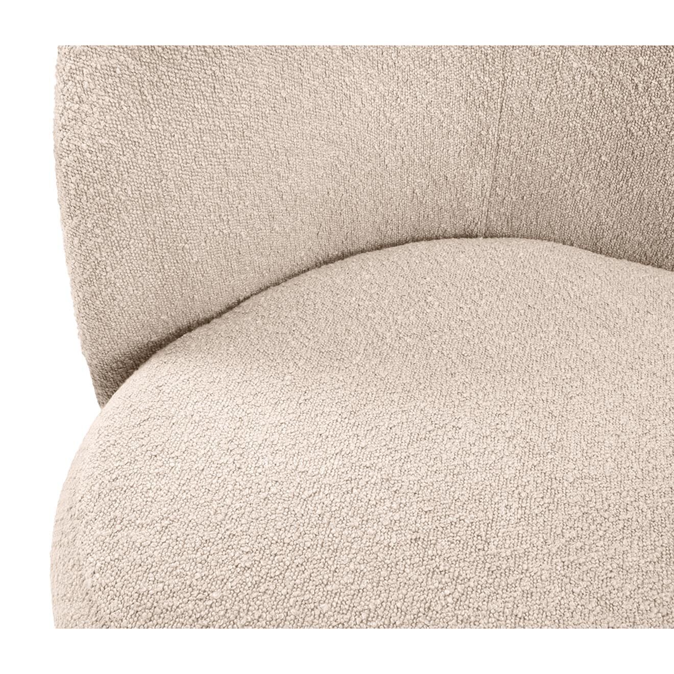 Mazzini Sofas Canapé Clove 2 places Velours bouclé beige - 130x77x80 cm