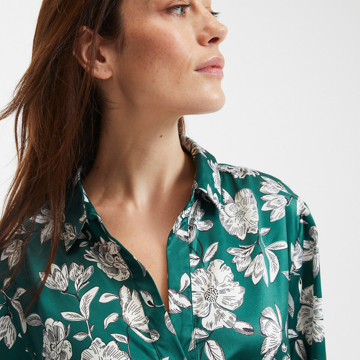 COLEÇÕES LA REDOUTE<br>Camisola estampada, cetim, mangas compridas