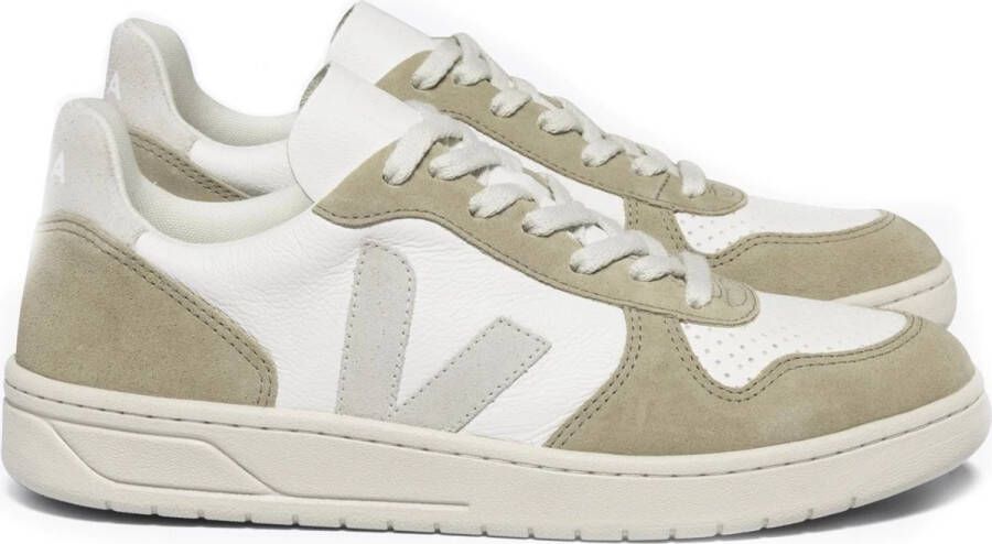 Veja V-10 Chromefree Leather Sneakers Wit Platine Vx0502935 White