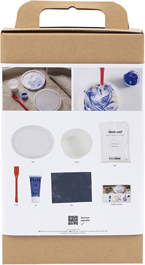 Creativ Company DIY Kit Resin Støbning, Rund bakke med marmorering