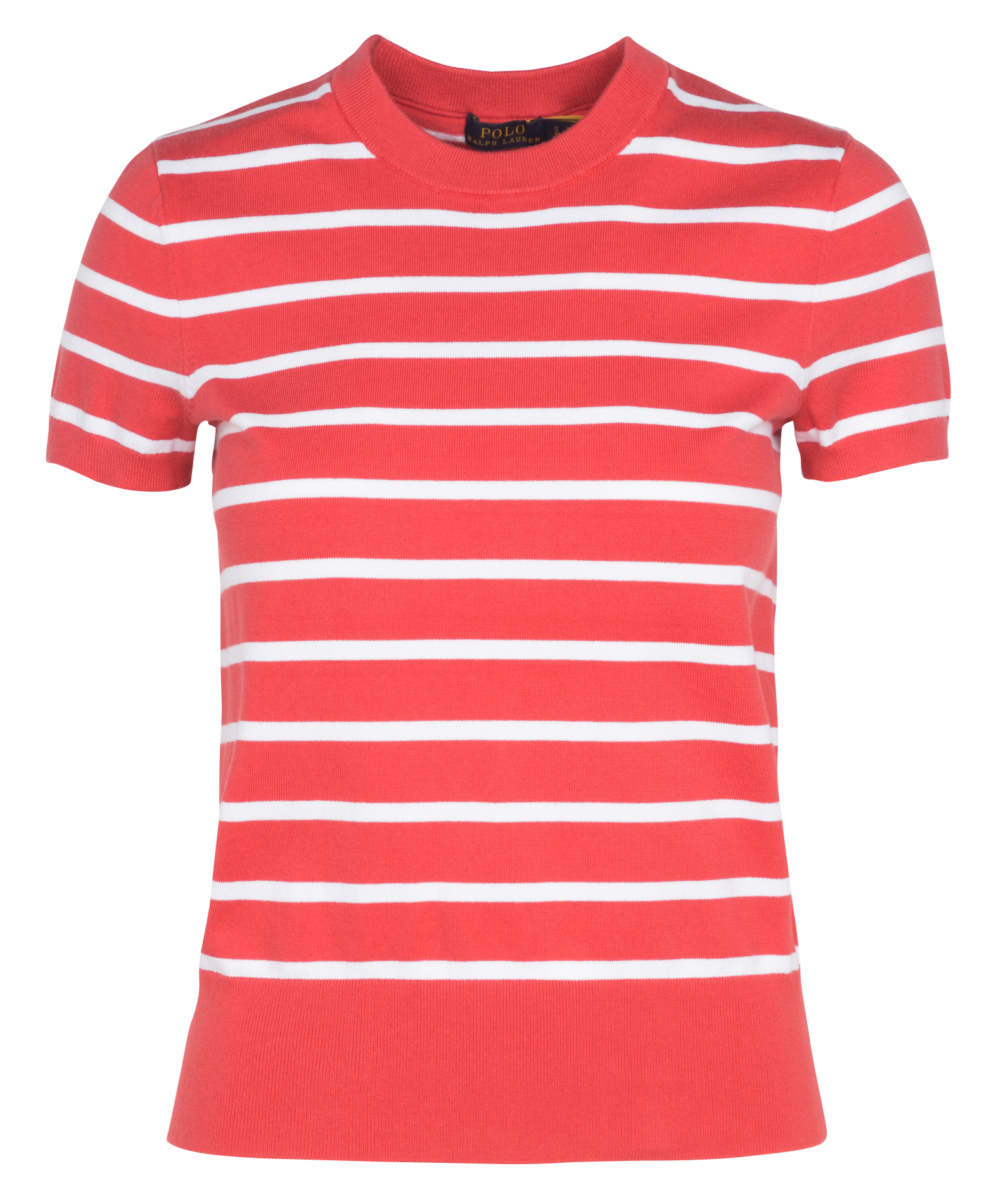 Tee-shirt col rond en coton| Rouge